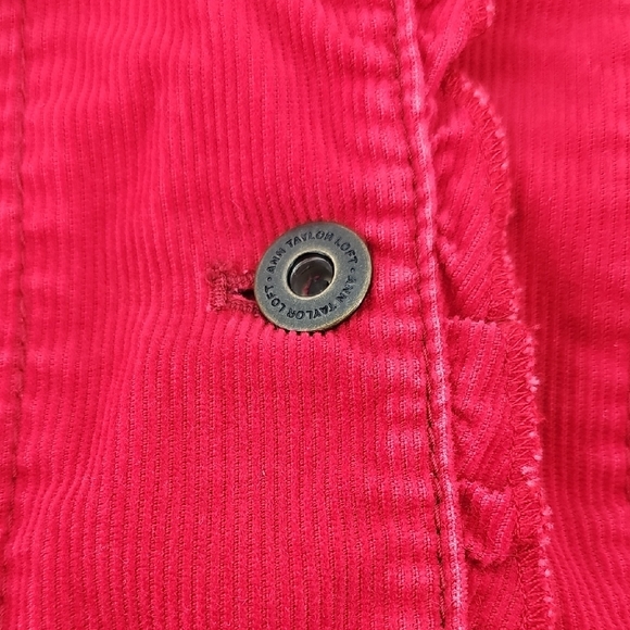 Ann Taylor Loft Corduroy Red Jacket Size 10 - Picture 7 of 8